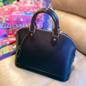 Louis Vuitton Alma PM black epi Leather Silver hardware